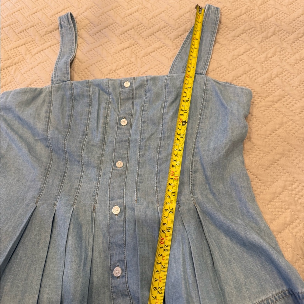 Veronica Beard Light Blue Denim Button Detail Tank Sz 10 - Picture 8 of 12
